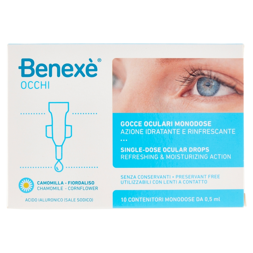 Benexè Occhi Gocce Oculari Monodose Azione Idratante e Rinfrescante 10 x 0,5 ml